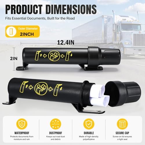 Ripeng 4 Pcs Truck Registration Document Holder Tube 2 Inch Diameter - Image 2