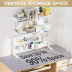 Adjustable Desktop Hutch Bookshelf with Pegboard, 38.9" Wide - Image 6