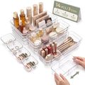 14 PCS Expandable Drawer Organizer Set, Clear Storage Bins with 6 Medium Trays, 3 Sizes for Makeup, Bathroom, Kitchen & Office by Unknown
