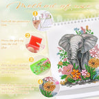 icceemee 2027 Calendar Desk Calendar DIY Diamond Painting Art with Animals theme Calendar, Monthly Flip Planner with To-Do List, Handmade Craft for Office & Home Decor Gift - Image 3
