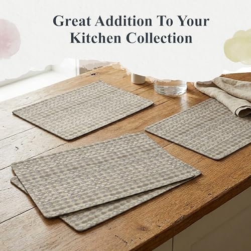 Pimpernel Pure Collection Placemats, Set of 4 – (15.7" x 11.7") Cork-Backed Table Mats with Woven Artwork, Heat & Stain Resistant Lacquered Finish, Decorative Dining Mats & Surface Protectors - Image 7