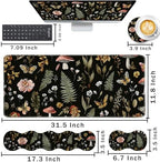 Keyboard Wrist Rest and Mouse Pad with Wrist Support Set Ergonomic Coaster,Memory Foam,Easy Typing Pain Relief,Large XL Desk Mat 31.5"x 11.8",Magic Mushrooms - Image 2