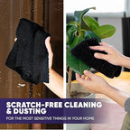 Microfiber Wholesale Pronto Cloths, Dual-Sided Microfiber Cleaning Towels, Soft Plush & Scrub Cloths for Dusting, Scrubbing, Kitchen, Windows & Car Detailing, Absorbent Bulk 50-Pack Black - Image 4