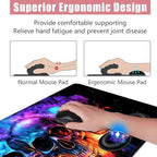 Large Keyboard Mouse Pad Set, Extended Mouse Pad+Keyboard Wrist Rest Support, Memory Foam Ergonomic Easy Typing, 4Pcs (31.5×11.8 in) Desk Pad Set for Office Home,Smoke Skulls - Image 5
