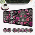 Desk Mat, Mouse Pad with Wrist Rest, 4-in-1 Large Mouse Pads for Desk, Ergonomic Mouse Pad and Keyboard Wrist Rest Gaming Keyboard Mat for Office,Sugar Skulls with Flowers by EFGWSDER