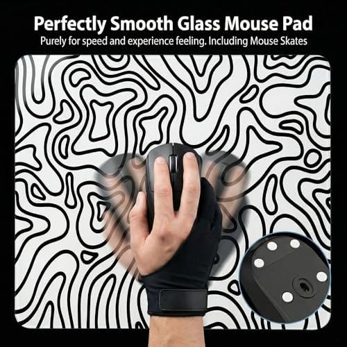 Tempered Glass Gaming Mousepad, 16x20 inch Mountains White Tempered Glass Mousepad, Professional Esport MousePads, Durable Mouse Mat, Smooth Surface - Image 6