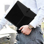 Toplive Padfolio 3 Ring Binder Organizer Business Portfolio Folder for Women, A4/ Letter Size PU Leather Professional Portfolio Padfolio for Interview Conference Presentation, Black - Image 2