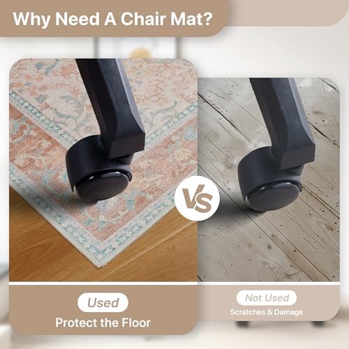 48"x72" Office Chair Mat for Hardwood Floor, Non-Slip Washable Pink - Image 4