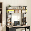 MAHANCRIS Desk Shelf, 43.3" Desk Hutch with Light Strip by MAHANCRIS