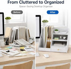 Desk Organizer with Drawer, Office File Organizer, Paper Tray & Pen Storage - Image 7