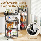 YASONIC 4 Tier Rolling Cart – Rolling Storage Cart with Wheels - Image 4