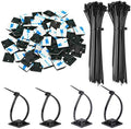 30 Pack 2 inch Zip Tie Adhesive Mounts Self Adhesive Cable Tie Base Holders with Multi-Purpose Tie wire clips with screw hole,Anchor stick on wire holder with 8 inch zip ties（Black） by Rythcraft