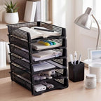 Geetery Turn in Trays Classroom, Black, Set of 6 - Image 4