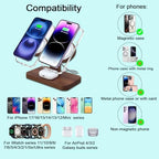 Wood Wireless Charging Station for Apple Devices Dual Wireless Charger - Image 2