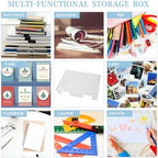 12 Pcs Clear Paper Storage Box, White, 12.4 x 9.84 x 1.18 Inches - Image 5