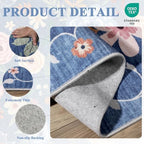 DUKINO 2x12 Washable Runner Rug, Non Slip Long Kitchen Runner Rug, Blue - Image 4