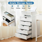 OLIXIS 5 Drawer File Cabinet on Wheels, Printer Stand - Image 6
