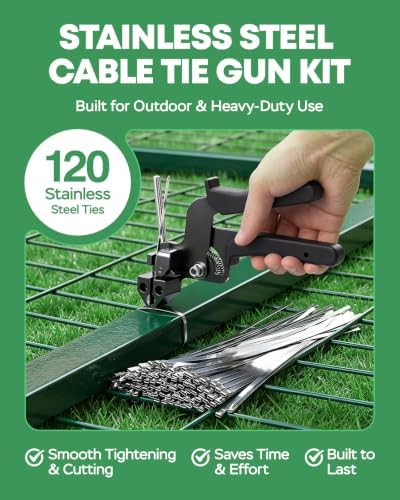 Cable Tie Gun Kit with 120PCS 11.8 Inch Stainless Steel Zip Ties - Image 2
