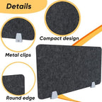 4 Packs Privacy Desk Dividers Acoustic Desk Panel 16x24 Inch Noise Reducing Desk Privacy Panel and Visual Distraction with Metal Clip for Student Offices School (Black) - Image 5
