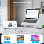 Laptop Stand for Desk, Portable Acrylic Laptop Riser, Ergonomic Adjustable Computer Stand Holder for Notebook MacBook Air Pro, Dell XPS, HP (10-17.3'') - Image 3
