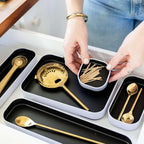 Three by Three Seattle Metal Drawer Organizer Tray Set, 5-Pc, 1" (Black) - Image 3