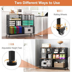 EasyPAG Rolling Cart with 2 Storage Drawer, Under Desk Filling Cabinet with Mail Sorter, Pull Out Hanging File Rack for Letter Size Folders, Mobile Utility Craft Cart for Home Office, Black - Image 3