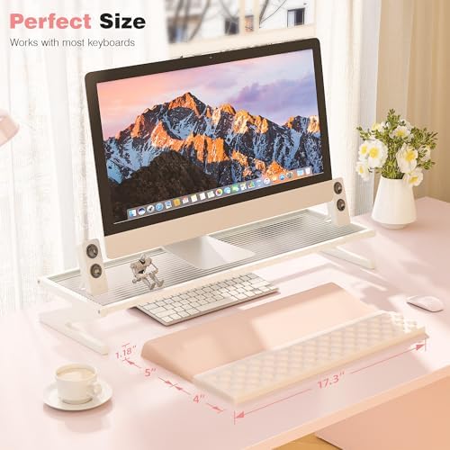 Ospelelf Keyboard Wrist Rest, Ergonomic Memory Foam Wrist Support for Typing & Gaming, Tilted Keyboard Pad, Aesthetic Desk Accessories for Office, Relief for Carpal Tunnel & Wrist Pain, Pink White - Image 6