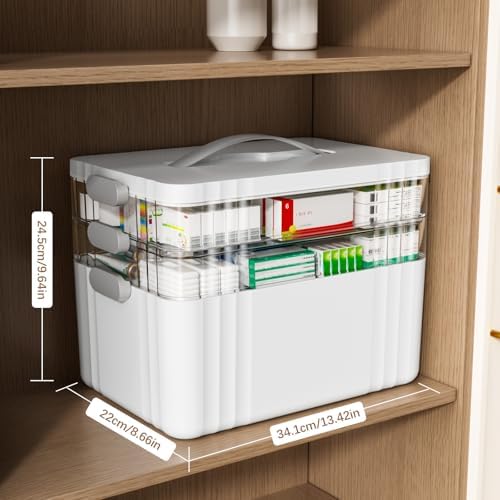 ARSTPEOE 3-Tier Medicine Organizer - Portable Medicine Cabinet with Handle - Image 2