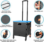 FELICON SELORSS Foldable Utility Cart Folding Portable Rolling Crate-Blue - Image 2