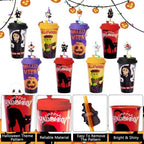 AFZMON 48 Sets Halloween Party Favors Goodie Cups with Lids and Straws Bulk - Image 4