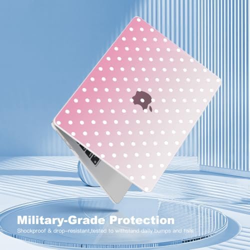 Teryeefi for MacBook Air 13.6 inch Case M5 M4 M3 M2 2022-2026 Release, Pink Polka Dots - Image 6