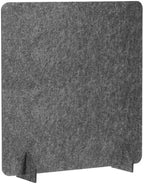PATIKIL Desk Dividers 24" x 24", 1 Pack Desk Privacy Panel Freestanding Noise Reducing Partition Acoustic Panel with 2Pcs Support Feet for Testing Office Home Library, Dark Gray Style A by PATIKIL
