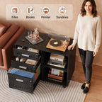 DEVAISE 3-Drawer File Cabinet with Lock, Mobile Wood Filing Cabinet, Black - Image 4