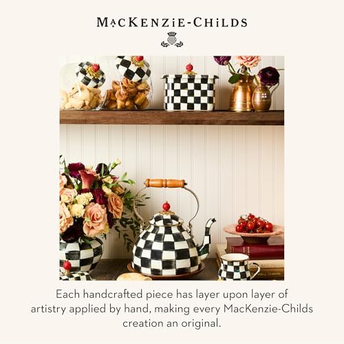 MACKENZIE-CHILDS Enamel Recipe Box, Black-and-White Courtly Check - Image 6