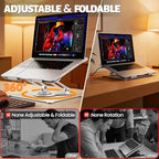 Urmust 360° Rotating Laptop Stand for Desk, 10-15.6“ Laptop Riser, Silver - Image 2