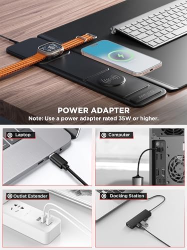 2nd Gen Wireless Charging Desk Mat,3-in-1 Foldable Phone Holder Mouse Pad - Image 5