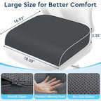 Seat Cushion, Memory Foam Office Chair Cushion, Gray, X-Large - Image 2