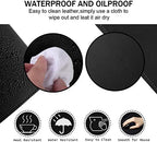 Desk Mat, Waterproof Desk Pad Protector, Eco-Friendly Natural Cork & Leather Double-Sided Office Desk Mat Mouse Pad, Smooth Surface Soft Desk Writing Mat for Office Home Work Game (Black, 47x24Inch) - Image 4