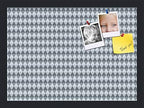PinPix 18x13 inch Cork Bulletin Board. This Decorative Framed Pin Board Comes with Diamond Pattern in Grey and Blue Design and Satin Black. Ideal for Home, Office Decor or School (PinPix-227) by PinPixBulletinBoards
