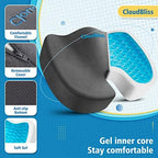 CloudBliss Gel Memory Foam Seat Cushion for Long Sitting, X-Large, Grey - Image 3