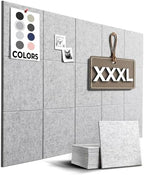WALLHERO Cork Boards for Walls, Bulletin Boards 59"x36" | 15 Pack | Felt Bulletin Board, Large Cork Board for Office, Wall Protector for Dart Board, Corks Boards, Felt Board Tiles (Gray Marble) by WallHero
