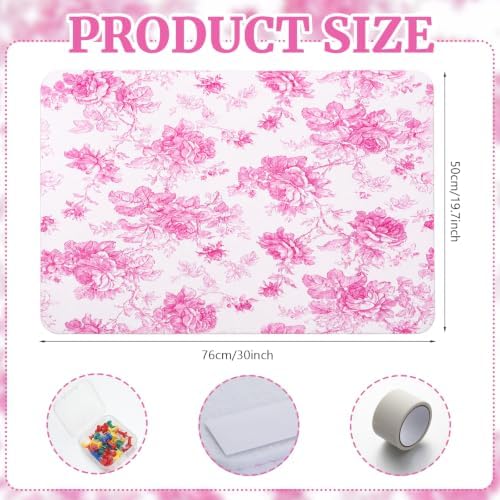 Sintuff Fabric Cork Pinboard for Dorm Wall Decor 30x20'', Cute Pink Floral - Image 2