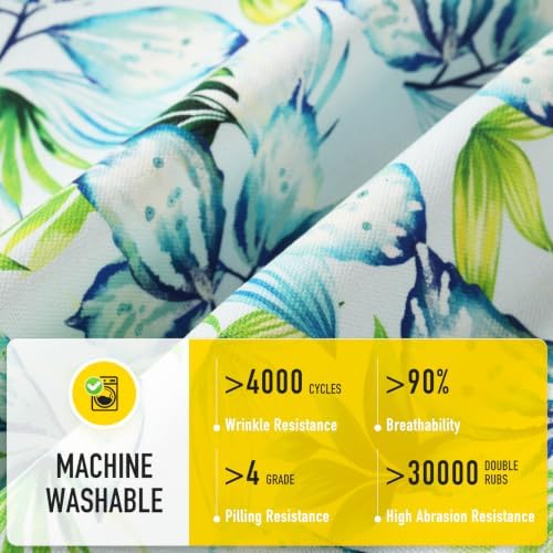 SUNROX Cooling Gel Memory Foam Chair Cushions, 2.6" Thick U-Shaped Dual-Layer Comfort Dining Chair Pads, Non Slip Seat Cushion with Ties for Indoor Kitchen Office 17"x16" Set of 4, Aqua Pilea Notata - Image 4