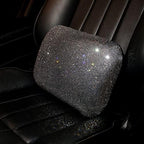 Carwales Lumbar Support Pillow Summer Decorative for Car Soft Bling Accessories Sparkly Diamond Rhinestone for Women Girls, Universal Office Chair Lower Back Cushion Rubber Black - Image 2