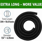Cable Sleeve Split-Sleeving 35ft-1/4inch Cord Management Wire Protector, Wire Cover Heat Resistant Wiring Loom Harness Wire Organizer, Heavy Duty Auto Wrap Cord Protectors from Pets No Chew, Black - Image 4