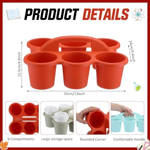 6 Pack 6 Cup Caddy for Classroom Plastic Round Desk Table Caddy, Boho - Image 2