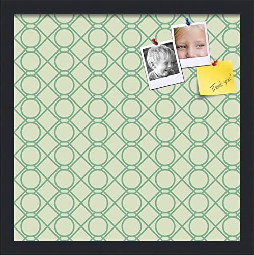 PinPix 16x16 inch Cork Bulletin Board. This Decorative Framed Pin Board Comes with Diamond Pattern in Green Design and Satin Black. Ideal for Home, Office Decor or School (PinPix-586) by PinPixBulletinBoards