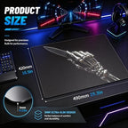 Glass Gaming Mouse Pad, 5.0 Nano Etched Surface, Custom PU Non Slip Base, Esports Level Speed & Precision, Tempered Glass, Waterproof & Durable, 490mm*420mm Large Size for FPS Gaming (Skeleton Hand) - Image 2