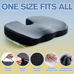 Mureon Large Office Chair Cushion, Ergonomic Memory Foam Seat Cushion, Navy - Image 2