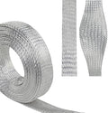 Tinned Copper Braid Wire Shielding Ground Strap Metal Cable Sleeve Expandable Flexible Flat Mesh (11/16 in Wide(0.44 in Dia)-115ft) by BuyUneed